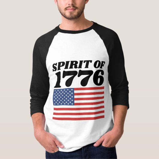 T-SHIRTS MET DE GEEST VAN 1776 PATRIOT (Voorkant)