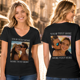 T-shirts met dubbele bedrukking, aangepaste foto e