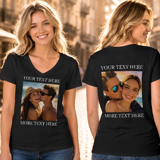 T-shirts met dubbele bedrukking, aangepaste foto e