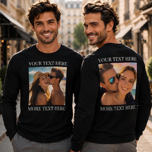 T-shirts met dubbele bedrukking, aangepaste foto e