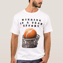 T-shirts met een ontwerp van een basketbal