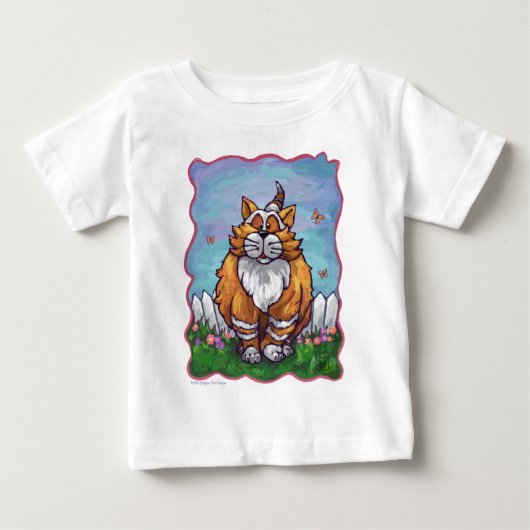 T-shirts met een oranje kat (Voorkant)