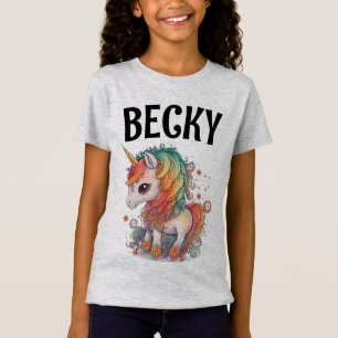 T-SHIRTS MET EEN UNICORN EN NAAM VOOR MEISJES