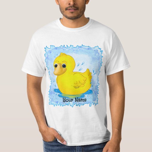 T-shirts met gele rubber eend (Voorkant)
