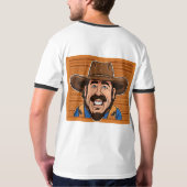 T-shirts met grappige cowboyfoto (Achterkant)