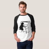 T-shirts met katten PIANO (Voorkant volledig)