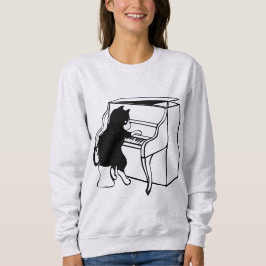 T-shirts met katten PIANO (Voorkant)