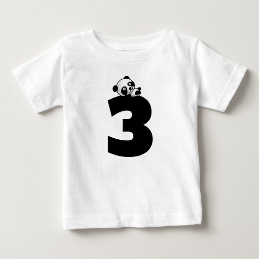 T-shirts met panda beer voor 3e verjaardag (Voorkant)