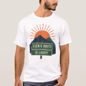 T-shirts met Schitterende Route naar Vrijheid (Voorkant)