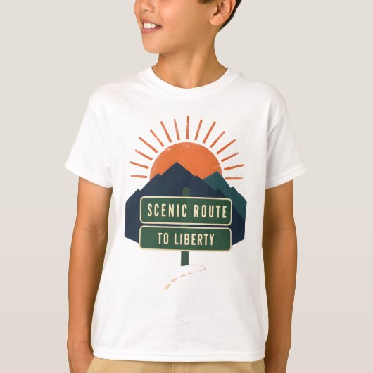 T-Shirts met Schitterende Route naar Vrijheid (Voorkant)