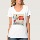 T-shirts met V-hals, voor dames (Voorkant)