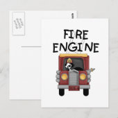 T-shirts met vuurmotor en schenkingen briefkaart (Voorkant / Achterkant)