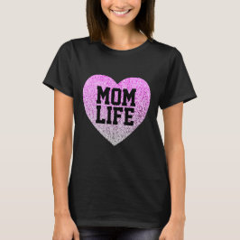T-SHIRTS MOM LIFE NEP GLITTER ROZE HART