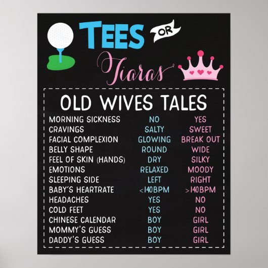 T - shirts of tiaras Geslacht onthullen oude tenie Poster (Voorkant)