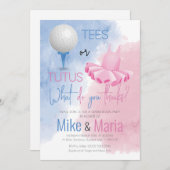 T - shirts of Tutus onthullen genderuitnodiging Feestdagenkaart (Voorkant / Achterkant)