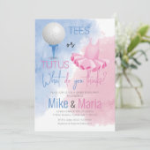 T - shirts of Tutus onthullen genderuitnodiging Feestdagenkaart (Staand voorkant)