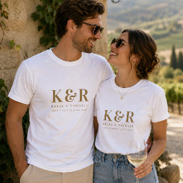 T-shirts | Op maat gemaakte trouwmonogram bijpasse
