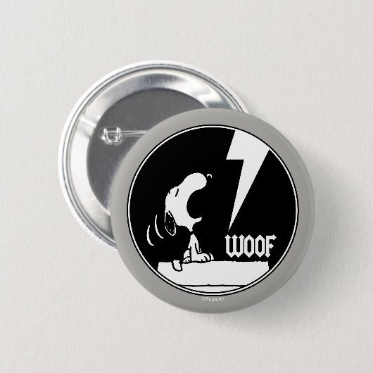 T - shirts | Snoopy Howling Ronde Button 5,7 Cm (Voorkant /achterkant)