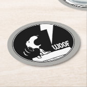 T - shirts | Snoopy Howling Ronde Kartonnen Onderzetter (Gebogen)