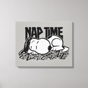 T - shirts   Snoopy Nap Time Canvas Afdruk