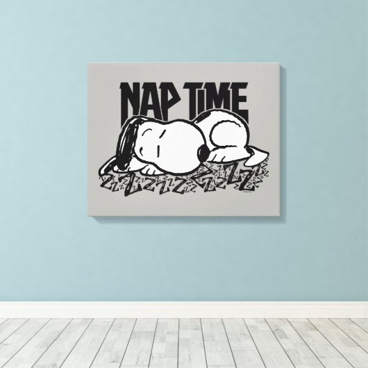 T - shirts | Snoopy Nap Time Canvas Afdruk (Insitu (Houten vloer))