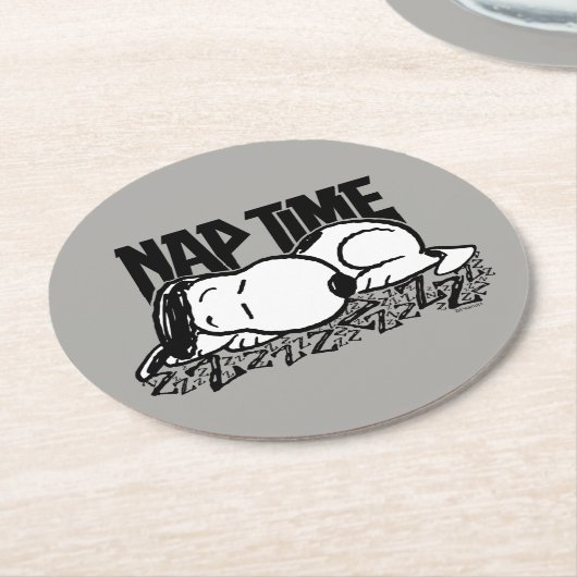 T - shirts | Snoopy Nap Time Ronde Kartonnen Onderzetter (Gebogen)