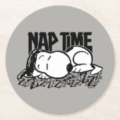 T - shirts | Snoopy Nap Time Ronde Kartonnen Onderzetter (Voorkant)