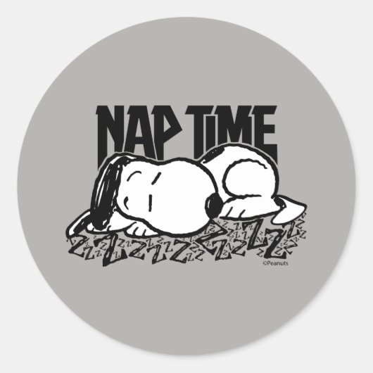 T - shirts | Snoopy Nap Time Ronde Sticker (Voorkant)