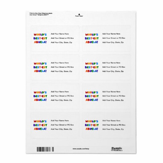 T-shirts van de Kleuren van Abuela van het Etiket (Full Sheet)