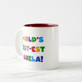 T-shirts van de Kleuren van Abuela van het Tweekleurige Koffiemok (Voorkant links)