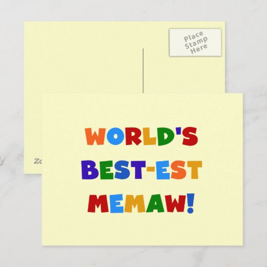 T-shirts van de Kleuren van Memaw van het Briefkaart (Voorkant / Achterkant)