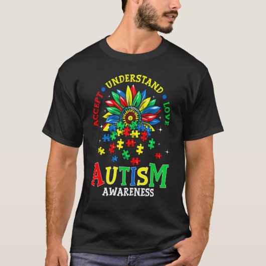 T-shirts voor Autisme Acceptatie Begrip Liefde Aut (Voorkant)