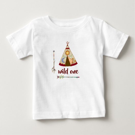 T-shirts voor babymeisjes - Wilde Eén Teepee (Voorkant)