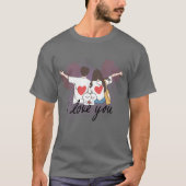 T-shirts voor koppels – I Love You-ontwerp (Voorkant)