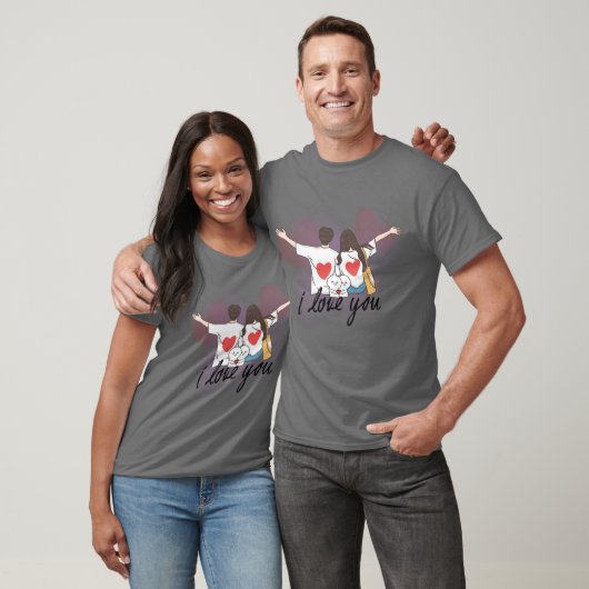 T-shirts voor koppels – I Love You-ontwerp (Unisex)