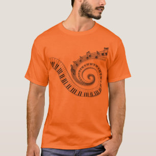 T-shirts voor piano- en muziekNoten