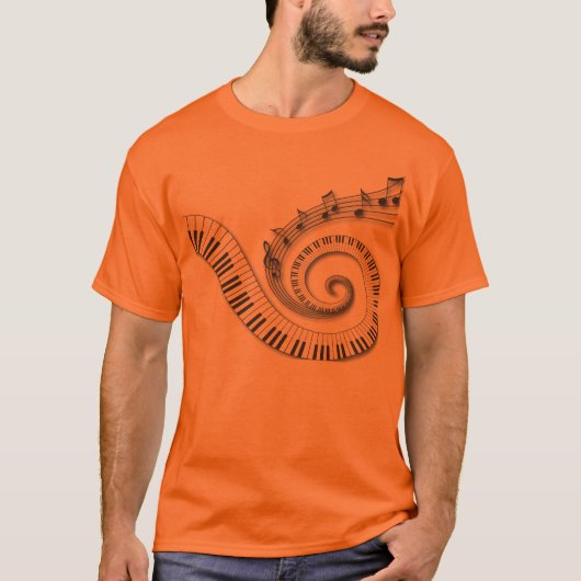 T-shirts voor piano- en muziekNoten (Voorkant)