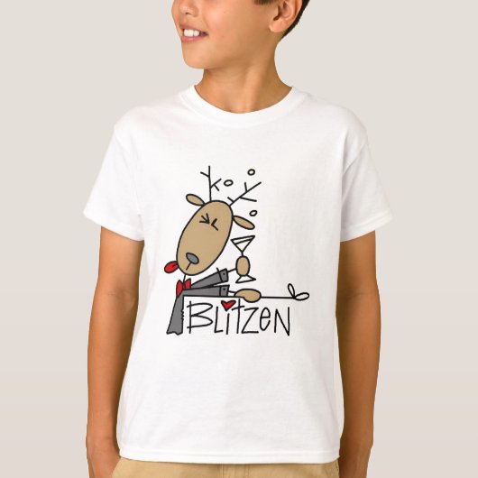 T-shirts voor rendieren van Blitzen en Gifts (Voorkant)