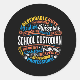 T-shirts voor schoolonderhoudspersoneel Grappig wa Ronde Sticker