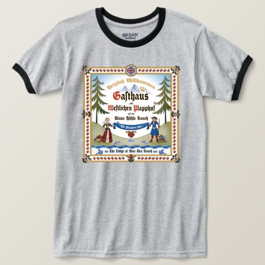 T - shirts voorafdrukken ~ Lodge Signage (Design voorkant)