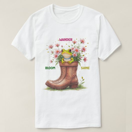 T-shirts Whimsical Frog Bloom T-shirt (Design voorkant)