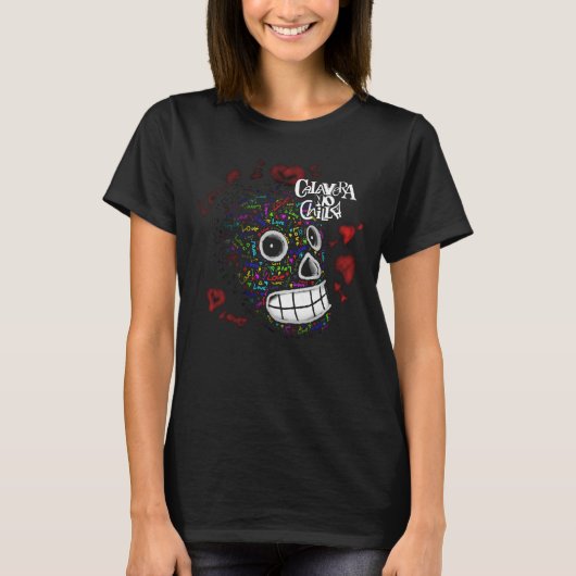 T-shirts with Love skull drawings (Voorkant)