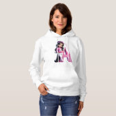 T-shirtstijl: Dames Basic Hooded Sweatshirt Geniet (Voorkant volledig)