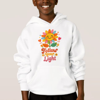 T-shirtVolg je licht – Retro Zonnebloem Positief