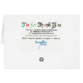 T staat voor kaartje met dankjewel (Achterkant Horizontaal)