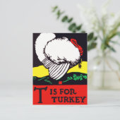 T staat voor kalkoen briefkaart (Staand voorkant)