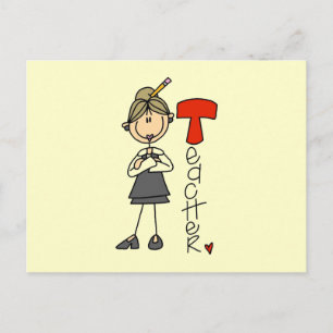 T staat voor Leraar Briefkaart