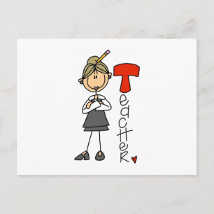 T staat voor Leraar Briefkaart