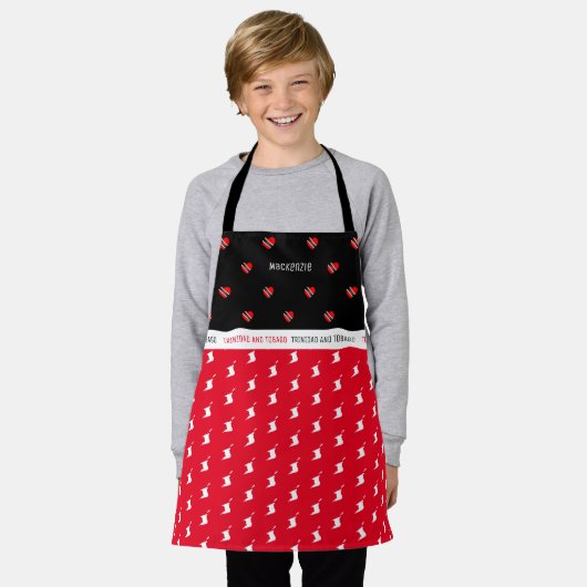 T&T-kaart met hartvlag en Jouw naam Schort (Gedragen)