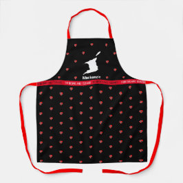 T&T-kaart met hartvlag en Jouw naam Schort